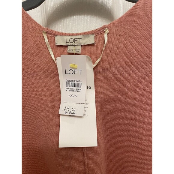 LOFT NWT Cream Salmon Reversible Belted Poncho Sweater Women’s  XS Small - Picture 6 of 7